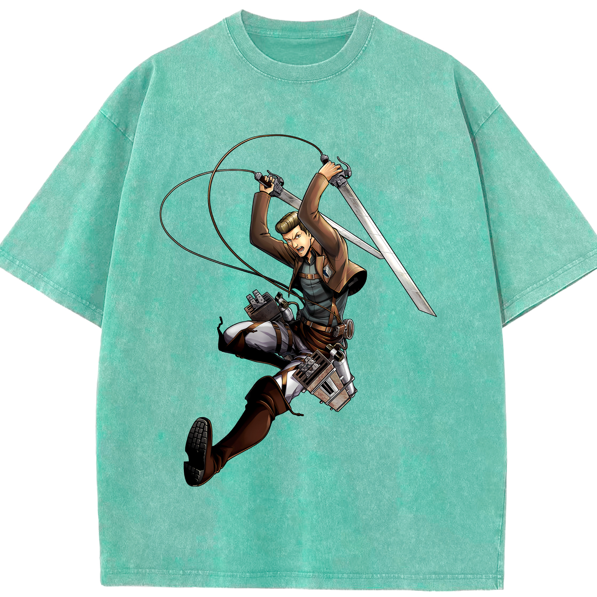 （画像用） 進撃の巨人 Attack on Titan 綿100% ヴィンテージ風 半袖Tシャツ（フロントプリント）